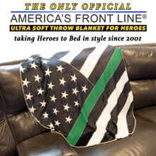 Load image into Gallery viewer, EL10-017 Official America&#39;s Front Line Thin Green Line Border Patrol Round Blanket Bedding Sofa Couch Throw