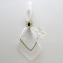 Load image into Gallery viewer, Sparkle bee napkin rings, emerald, set of two