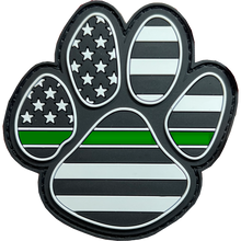 Load image into Gallery viewer, EE-020 Border Patrol Thin Green Line K9 Canine Rubber Silicone Morale Patch large 3 inch with hook and loop Military