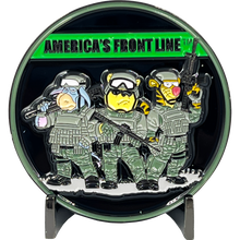 Load image into Gallery viewer, EL13-018 Thin Green Line Operator Bortac SRT SWAT Border Patrol Military Deputy Sheriff Challenge Coin