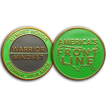 Load image into Gallery viewer, GL8-005 Warrior Mindset Challenge Coin Thin Green Line Border Patrol Agent Army Marines