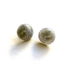 Load image into Gallery viewer, Ghost Grey Marbled Retro Button Stud Earrings