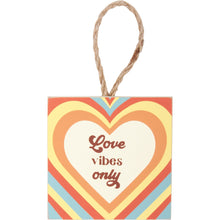 Load image into Gallery viewer, Groovy Self-Hanging Mini Ornament Art Prints | 3 Piece Wooden Display | Love Themed