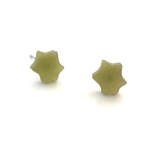 Load image into Gallery viewer, Sage Green Moonglow Mini Star Vintage Stud Earrings