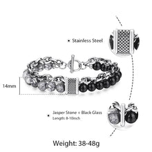 Load image into Gallery viewer, Classic Stainless Chain &amp; Map Stone Bracelet