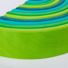 Load image into Gallery viewer, **Pre-order (Ships in 2-3 Weeks)**12 Pcs STAINED Large Basswood Rainbow Stacking Blocks Meadow Green