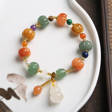 Load image into Gallery viewer, Fall Pumpkin Jade Bracelet - Abundance &amp; Luck