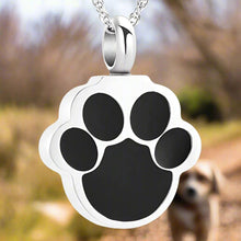 Load image into Gallery viewer, Silver Pet Paw Print Cremation Necklace