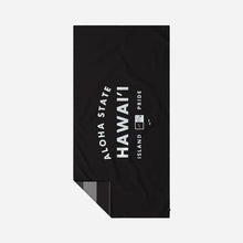 Load image into Gallery viewer, Hawai&#39;i Flag Performance Quick-Dry Travel Towel - Black