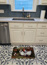 Load image into Gallery viewer, Chickens, Hens and Puppy Machine Washable Memory Foam Mat HEH0003RUG