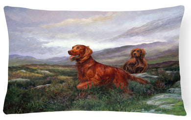 Irish Setters by Elizabeth Halstead Fabric Decorative Pillow HEH0081PW1216