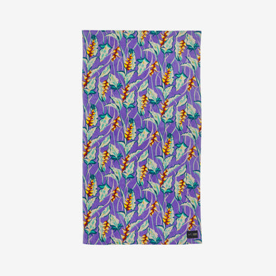 Heliconia Beach Towel - Ube | Hoffman Fabrics x Slowtide