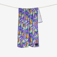 Load image into Gallery viewer, Heliconia Beach Towel - Ube | Hoffman Fabrics x Slowtide