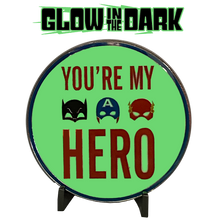 Load image into Gallery viewer, J-007 I Love You Daddy You're My Super Hero Glow-in-the-Dark Challenge Coin fathers day