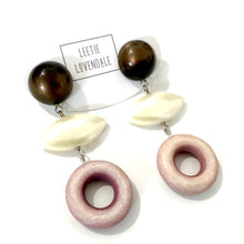Load image into Gallery viewer, Dusty Rose Moonglow &amp; Pearl Drop Statement Earrings