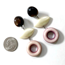 Load image into Gallery viewer, Dusty Rose Moonglow &amp; Pearl Drop Statement Earrings