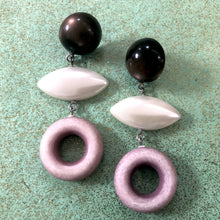 Load image into Gallery viewer, Dusty Rose Moonglow &amp; Pearl Drop Statement Earrings