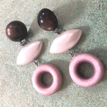 Load image into Gallery viewer, Dusty Rose Moonglow &amp; Pearl Drop Statement Earrings