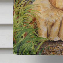 Load image into Gallery viewer, Yellow Labrador Puppies by Lesley Hallas Flag Canvas House Size HLH0418CHF