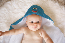 Load image into Gallery viewer, Blue Monster Soft and Absorbent Hooded Baby Towel