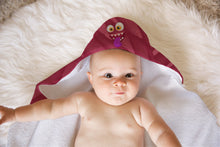 Load image into Gallery viewer, Red Monster Soft and Absorbent Hooded Baby Towel