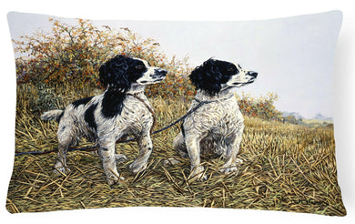 Two Springer Spaniels by Michael Herring Fabric Decorative Pillow HMHE0001PW1216