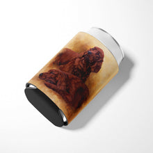Load image into Gallery viewer, Red Irish Setters Portrait by Michael Herring Can or Bottle Hugger HMHE0181CC