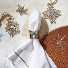 Load image into Gallery viewer, Baguette snowflake hanging ornament, crystal
