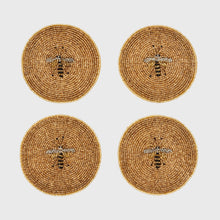 Load image into Gallery viewer, Stripey bee coasters
