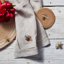 Load image into Gallery viewer, Stripey bee hand beaded placemat
