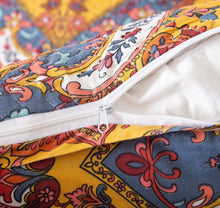 Load image into Gallery viewer, Tache Mustard Yellow Blue Red Paisley Chevron Hanging Gardens Cushion Cover 2-Pieces (HS3148Y)