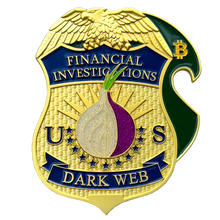 Load image into Gallery viewer, BL1-02 HSI FBI CIA DEA Financial Crimes Investigations Dark Web Challenge Coin Bottle Opener Tor Browser Crypto