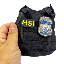 Load image into Gallery viewer, BL2-013 HSI SPECIAL AGENT Tactical Beverage Bottle or Can Cooler Vest with removable patches perfect gift for Challenge Coin collectors
