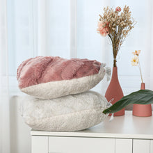 Load image into Gallery viewer, Tache Faux Fur Pink White Heart Shape Throw Pillow (#7)