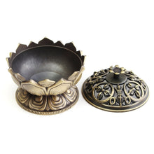 Load image into Gallery viewer, Handmade Lotus Flower Copper Alloy Incense Burner