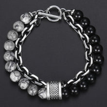 Load image into Gallery viewer, Classic Stainless Chain &amp; Map Stone Bracelet