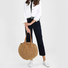 Load image into Gallery viewer, Straw Beach Tote Bag