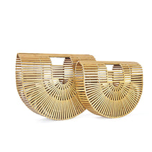 Load image into Gallery viewer, Elegant Bamboo Moon Basket Bag - 5 Colors