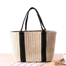 Load image into Gallery viewer, Vintage Straw Beach Bag