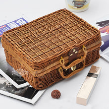 Load image into Gallery viewer, Vintage Handmade Wicker Picnic Basket