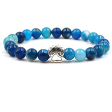 Load image into Gallery viewer, Natural Stone Beads Bracelet with Footprint Paw Charm