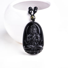 Load image into Gallery viewer, Obsidian Buddha Focus Pendant Necklace