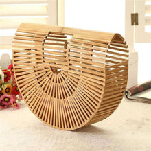 Load image into Gallery viewer, Elegant Bamboo Moon Basket Bag - 5 Colors