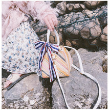 Load image into Gallery viewer, Crossbody Rattan Straw Bag