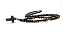 Load image into Gallery viewer, Protection Black Onyx Cross &amp; Rosary Necklace