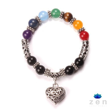 Load image into Gallery viewer, 7 Chakra Healing Heart Bracelet