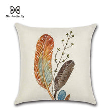 Load image into Gallery viewer, Free Spirit Feather Linen Cushion Cover