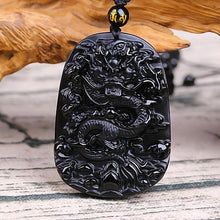 Load image into Gallery viewer, Obsidian Dragon Necklace | Courage &amp; Prosperity