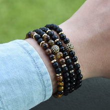 Load image into Gallery viewer, Black Jasper Disco Ball Bracelets - Courage and Inner Strength