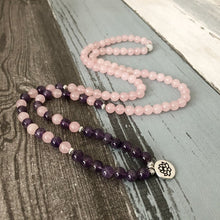 Load image into Gallery viewer, Rose Quartz &amp; Amethyst Mala